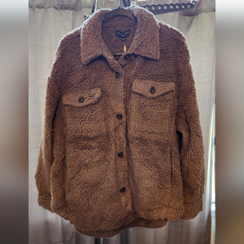 Love Tree Mocha Cozy Shacket